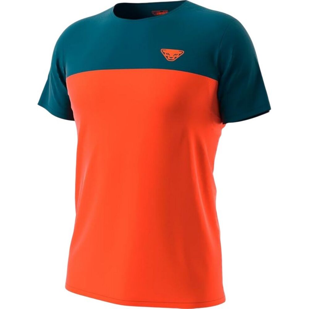 Dynafit Mens Colour Block Logo Regular T-Shirt / Dawn Blue